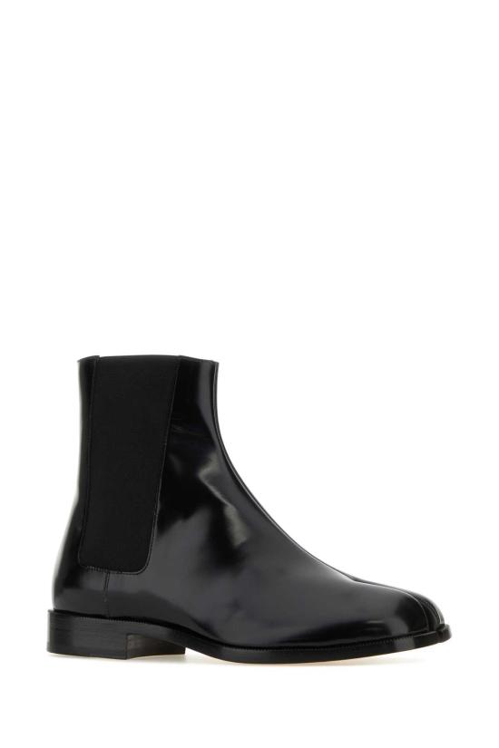  마르지엘라 부츠 메종  가죽 타비 앵클  블랙 - MAISON MARGIELA