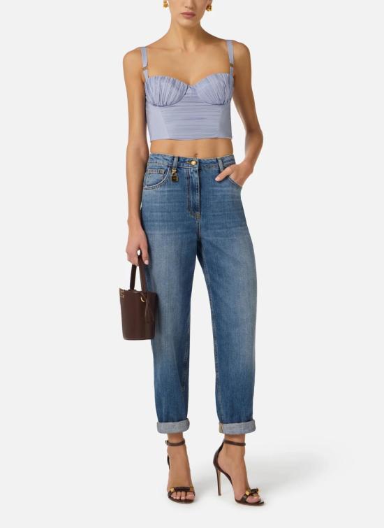 26SS 엘리자베타프랜치 민소매 티셔츠 TO05362E3 019 OXFORD - ELISABETTA FRANCHI