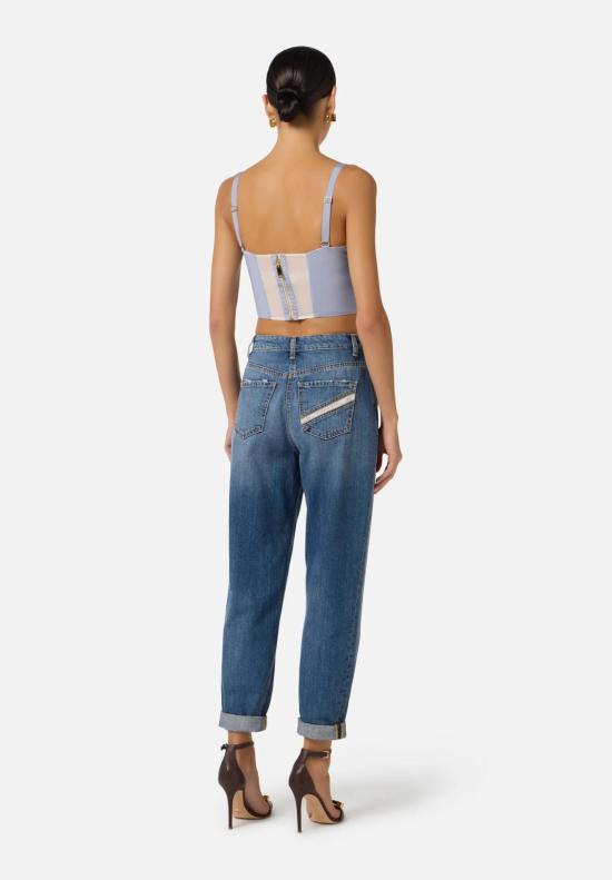 26SS 엘리자베타프랜치 민소매 티셔츠 TO05362E3 019 OXFORD - ELISABETTA FRANCHI