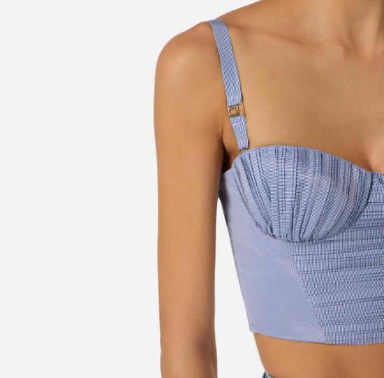 26SS 엘리자베타프랜치 민소매 티셔츠 TO05362E3 019 OXFORD - ELISABETTA FRANCHI