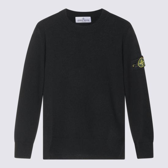 26FW [키즈] 스톤 아일랜드 와펜 크루넥 니트 스웨터 L2S165100002 S00M1V0029 BLACK