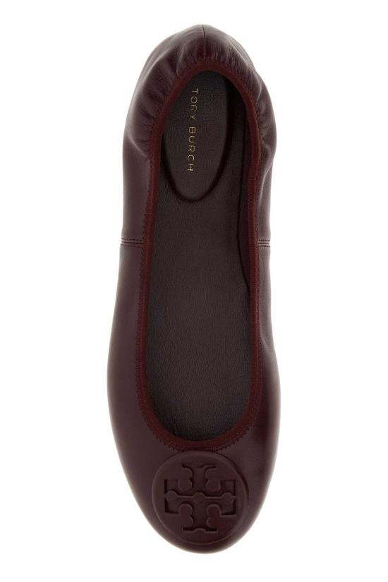  토리버치 플랫 슈즈 토리 버치 그레이프 나파 가죽 레바 발레리나 - TORY BURCH