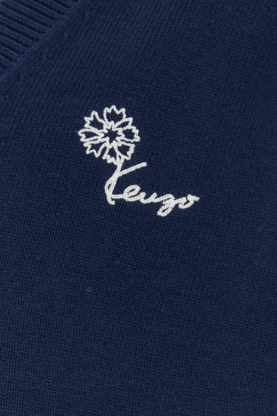  겐조 가디건 켄조 네이비 블루 울 블렌드 - KENZO