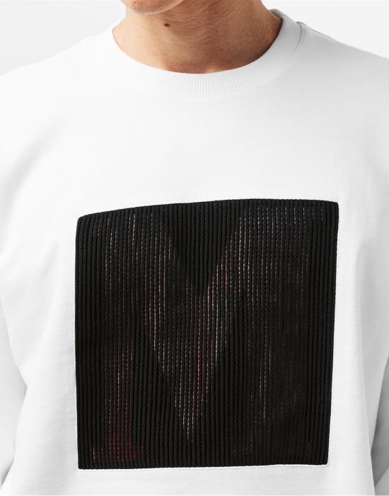  미소니 긴팔 티셔츠 미쏘니 M 로고 크루넥 스웨트셔츠 화이트 - MISSONI