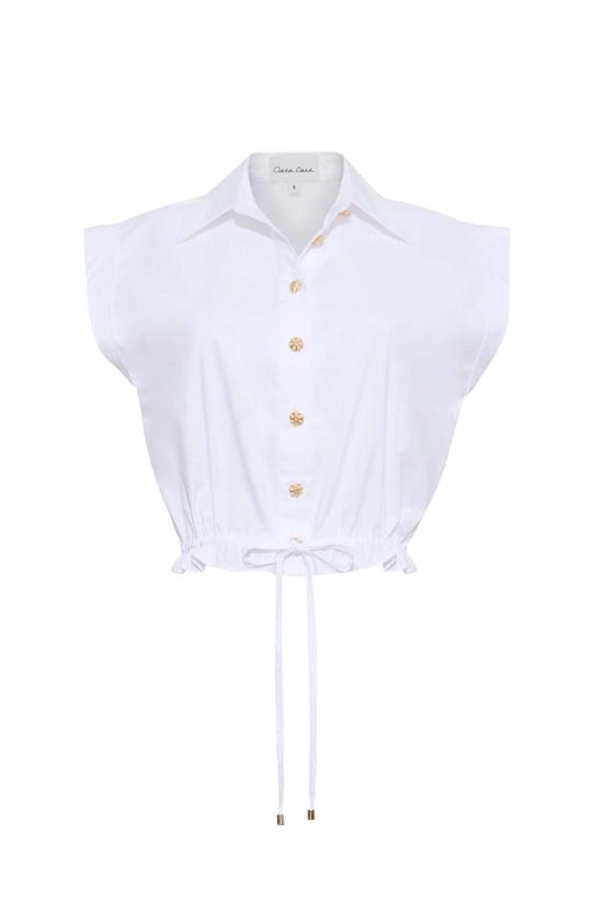  카라 카라 블라우스 카라카라 옥타비아 탑 화이트