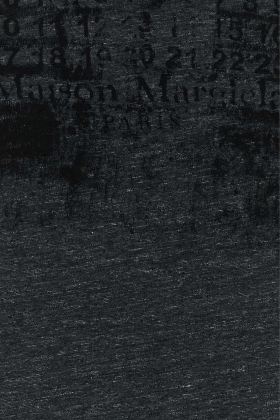  마르지엘라 긴팔 티셔츠 메종  슬레이트 코튼 티셔츠 다크 그레이 멜란지 - MAISON MARGIELA