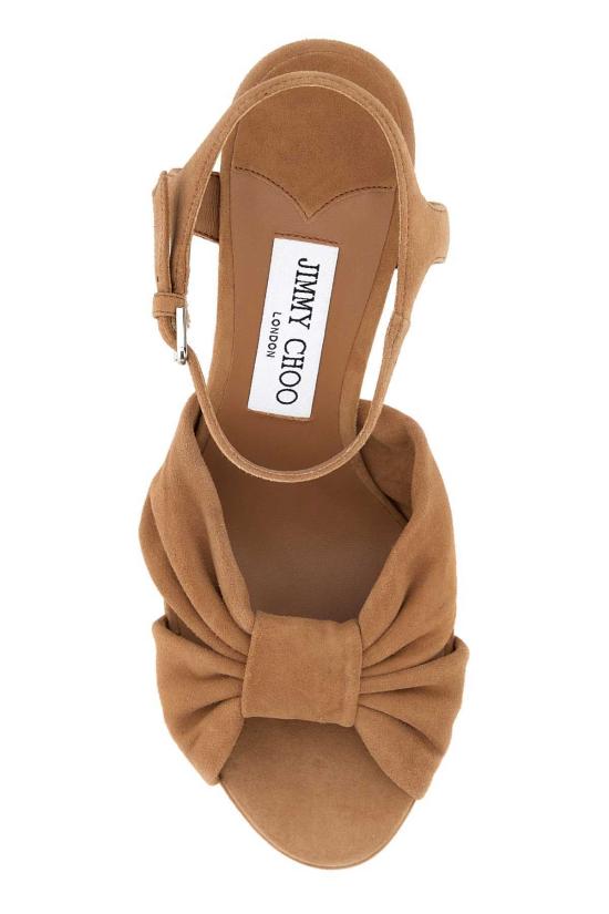  지미추 샌들 카멜 스웨이드 헬로이즈 120 - JIMMY CHOO