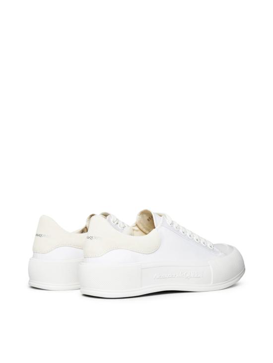  알렉산더 맥퀸 스니커즈 덱 플림솔 레이스업  화이트 - ALEXANDER MCQUEEN