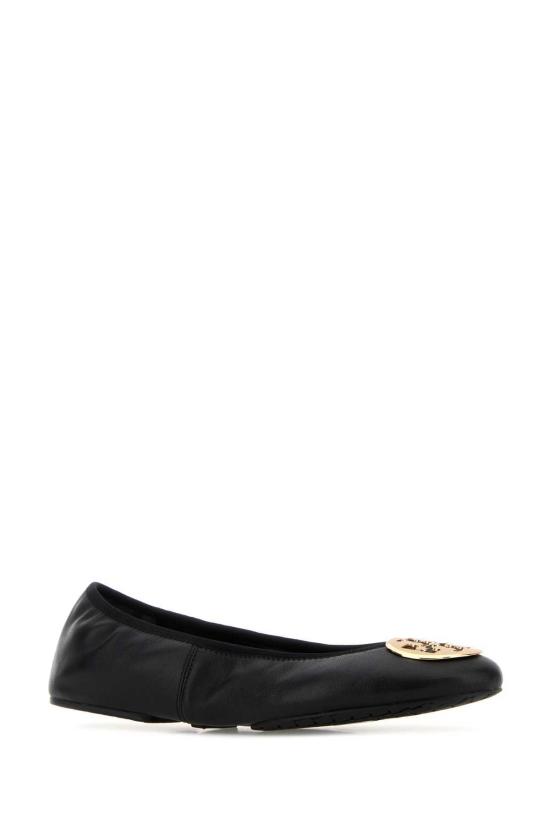  토리버치 플랫 슈즈 가죽 발레리나 슈즈 블랙 - TORY BURCH