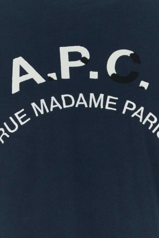  아페쎄 반팔 티셔츠 A.P.C. 면 티셔츠 마린 - A.P.C.