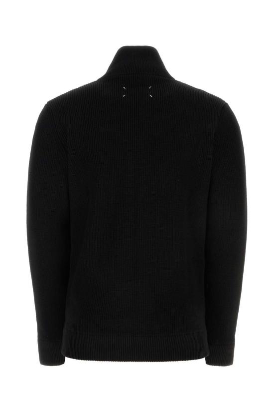  마르지엘라 집업 니트 메종  900 F 코튼 블렌드  블랙 - MAISON MARGIELA