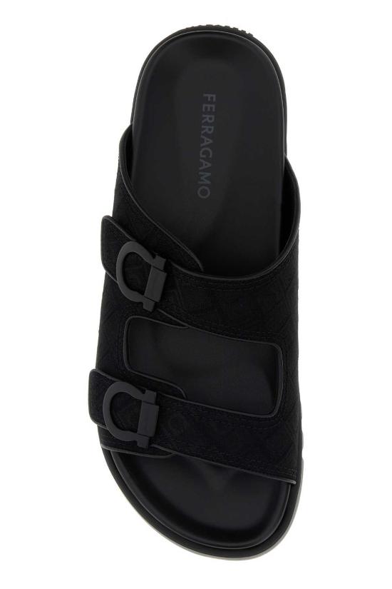  살바토레 페라가모 뮬/슬리퍼 페라가모 블랙 자카드 콜리 슬리퍼 - SALVATORE FERRAGAMO