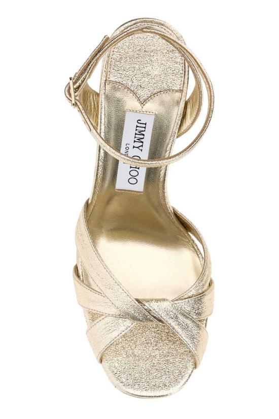  지미추 샌들 골드 패브릭 코브 120 - JIMMY CHOO