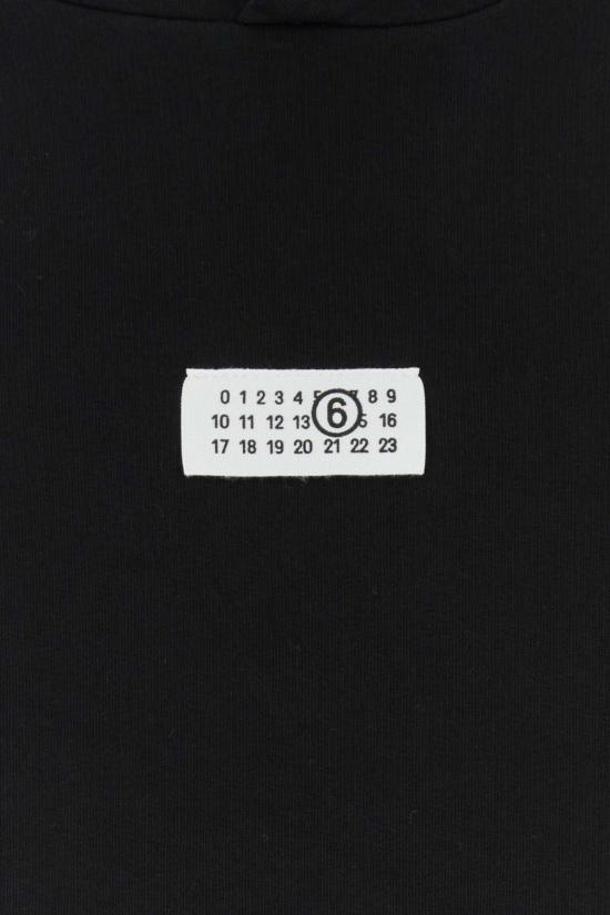  MM6 메종마르지엘라 후드 티셔츠 Mm6 메종 마르지엘라 블랙 코튼 스웨트셔츠 - MM6 MAISON MARGIELA