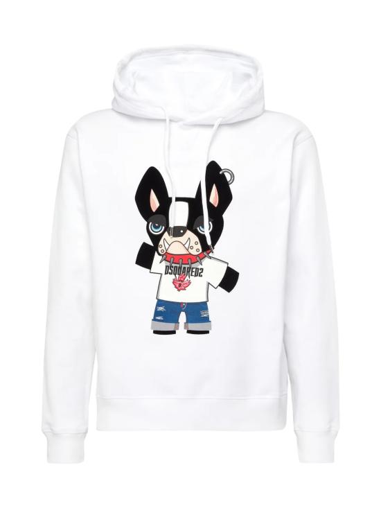  디스퀘어드2 긴팔 티셔츠 Dsquared2 Ciro Cool Fit Logo Hoodie White - DSQUARED2