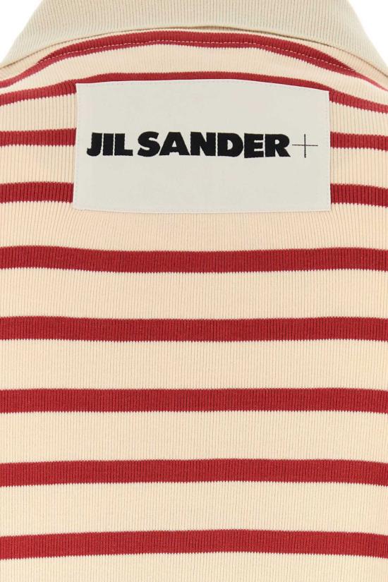  질샌더 폴로 티셔츠 질 샌더 자수 코튼 폴로 셔츠 솔티레드 - JIL SANDER