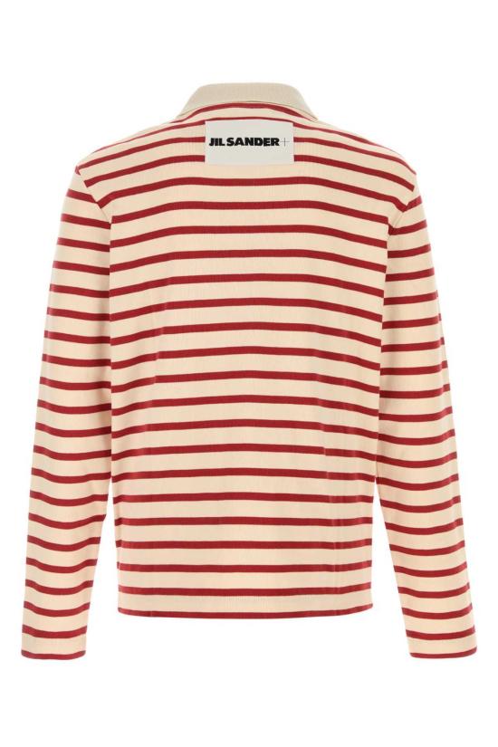  질샌더 폴로 티셔츠 질 샌더 자수 코튼 폴로 셔츠 솔티레드 - JIL SANDER