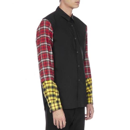  꼼데가르송 셔츠 Comme Des Garçons 블랙 코튼 패턴 - COMME DES GARCONS