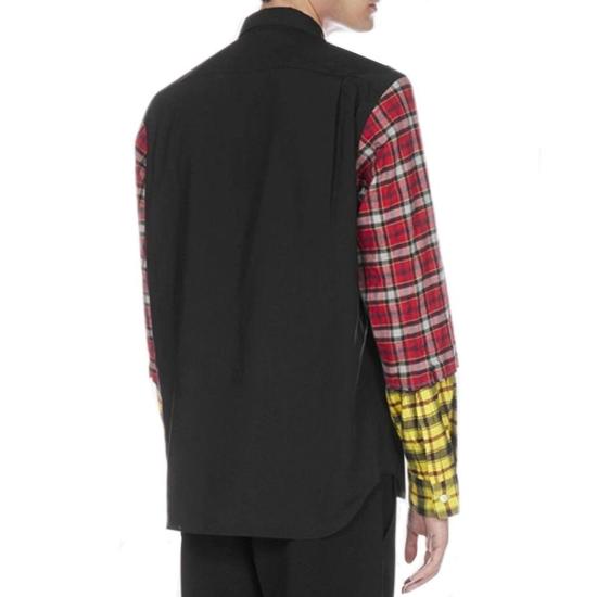  꼼데가르송 셔츠 Comme Des Garçons 블랙 코튼 패턴 - COMME DES GARCONS