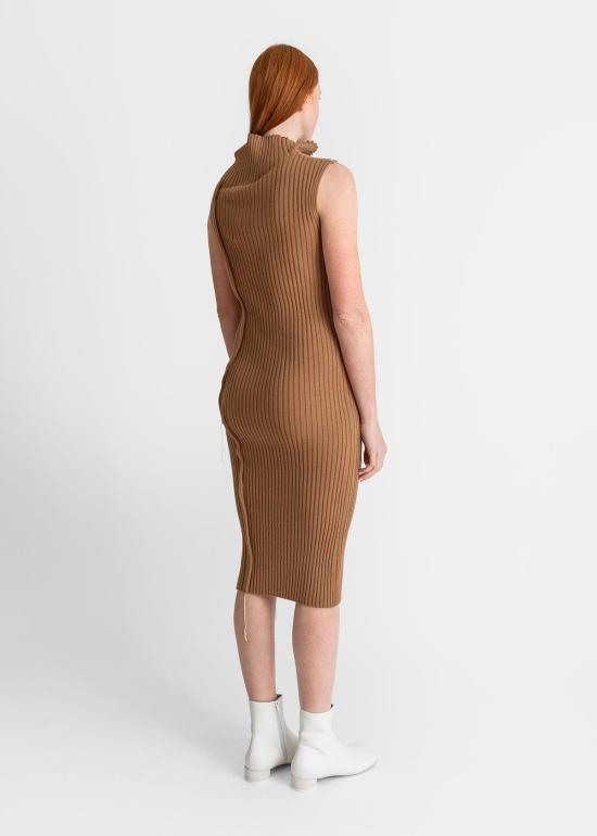  MM6 메종마르지엘라 미디 원피스 Mm6 메종 마르지엘라 리브 맥시 드레스 캐멀 - MM6 MAISON MARGIELA