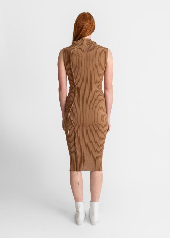  MM6 메종마르지엘라 미디 원피스 Mm6 메종 마르지엘라 리브 맥시 드레스 캐멀 - MM6 MAISON MARGIELA