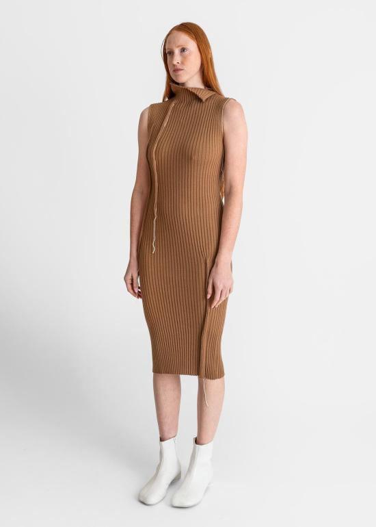  MM6 메종마르지엘라 미디 원피스 Mm6 메종 마르지엘라 리브 맥시 드레스 캐멀 - MM6 MAISON MARGIELA