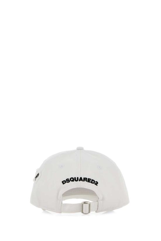  디스퀘어드2 볼캡 Dsquared2 화이트 코튼 베이스볼 캡 - DSQUARED2