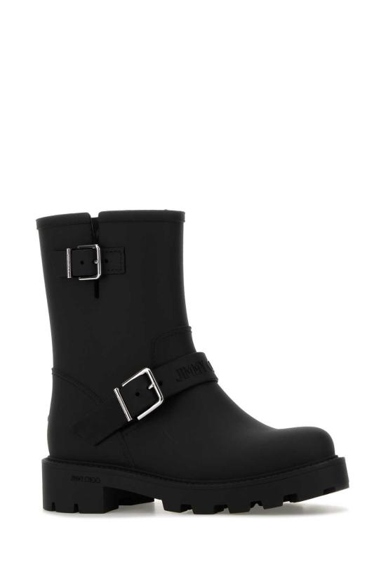  지미추 부츠 러버 바이커 레인 앵클  TPU 메탈 블랙 - JIMMY CHOO