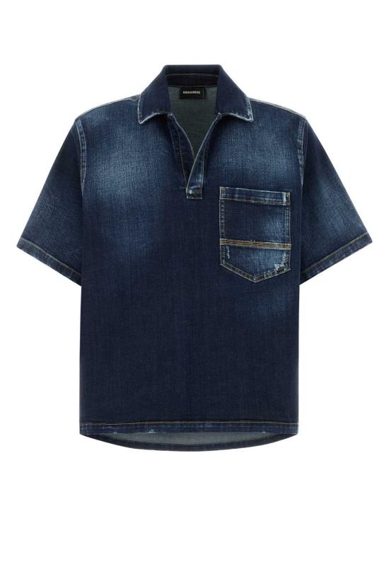  디스퀘어드2 데님 셔츠 Dsquared2 S74 DM1027 S30664 셔츠 네이비 블루