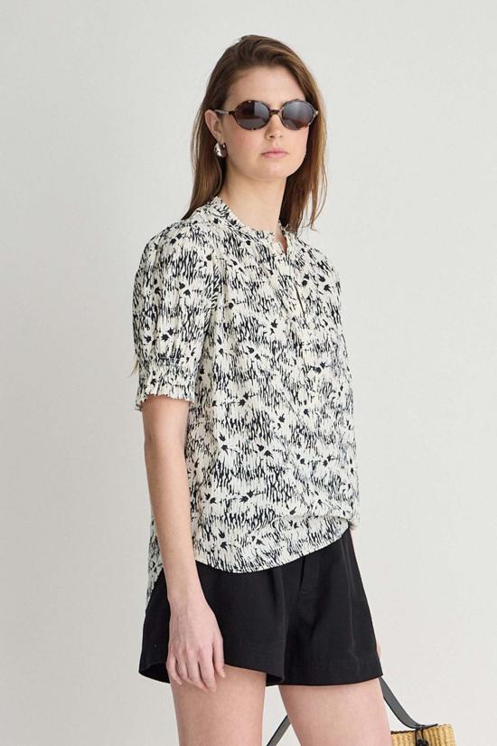  어피스 어파트 블라우스 Apiece Apart Textured Los Altos Top Tropical Midnight - APIECE APART