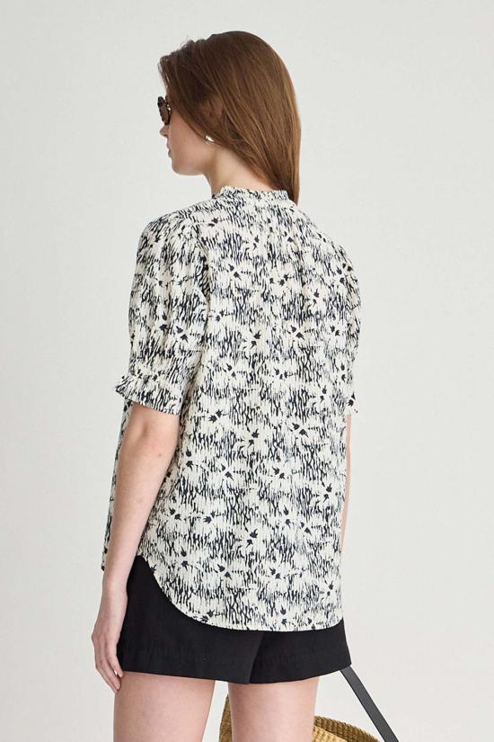  어피스 어파트 블라우스 Apiece Apart Textured Los Altos Top Tropical Midnight - APIECE APART