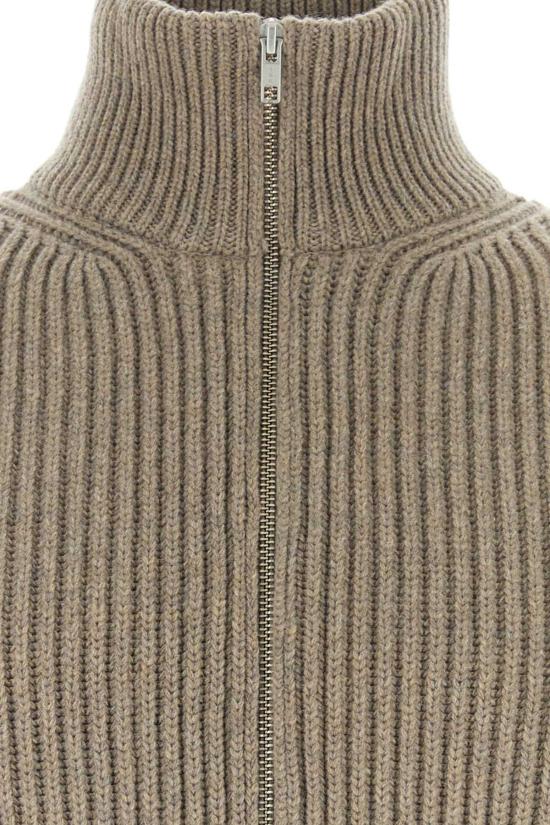  MM6 메종마르지엘라 집업 니트 Mm6 메종 마르지엘라 카푸치노 울 블렌드 - MM6 MAISON MARGIELA