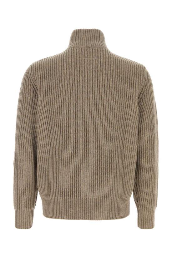  MM6 메종마르지엘라 집업 니트 Mm6 메종 마르지엘라 카푸치노 울 블렌드 - MM6 MAISON MARGIELA