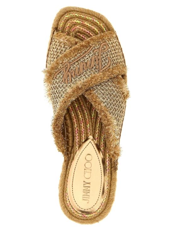  지미추 뮬/슬리퍼 아시엘 슬라이드 골드 - JIMMY CHOO