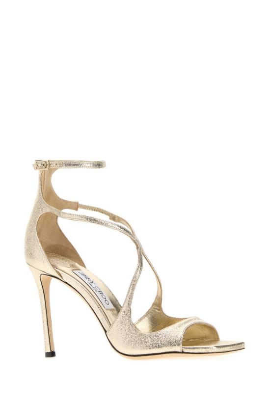  지미추 샌들 골드 패브릭 아지아 95 - JIMMY CHOO