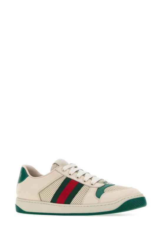  구찌 스니커즈 아이보리 메시 및 스웨이드 스크리너 - GUCCI