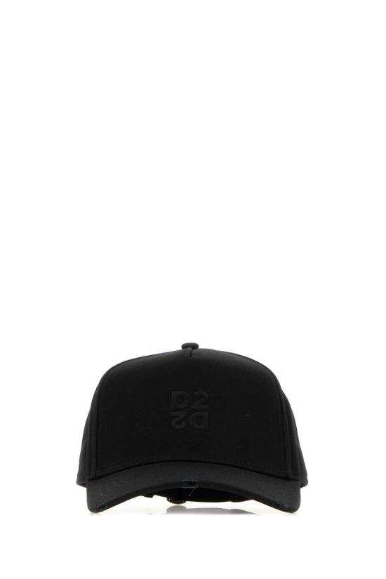  디스퀘어드2 모자 Dsquared2 코튼 베이스볼 캡 블랙