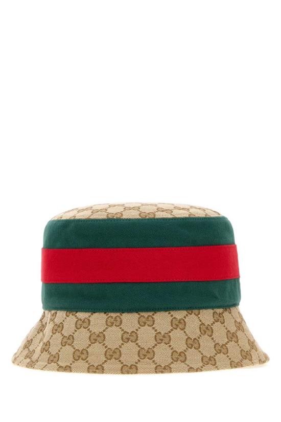  구찌 버킷햇 GG 패브릭 버킷햇 로프 다크 그린 - GUCCI