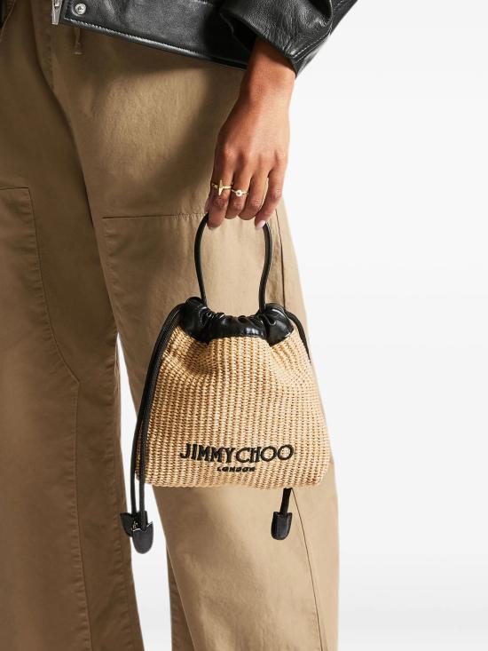 26FW 지미추 토트백 DRAWSTRINGPOUCHTHQ NATURALBLACK Beige - JIMMY CHOO