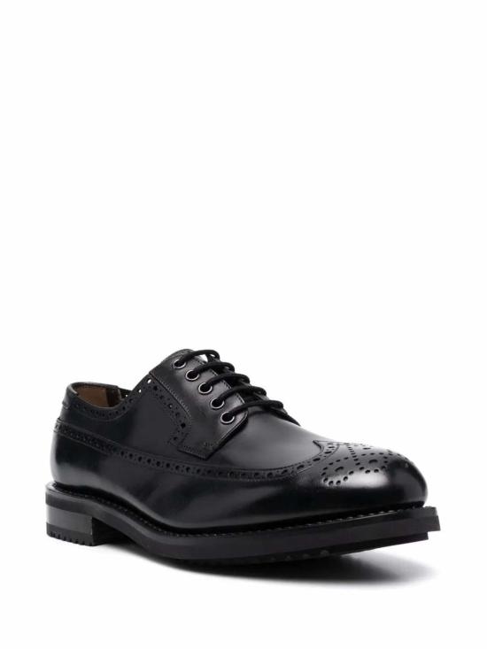  살바토레 페라가모 드레스 슈즈 페라가모 마커스 펀칭 브로그 더비 슈즈 블랙 - SALVATORE FERRAGAMO
