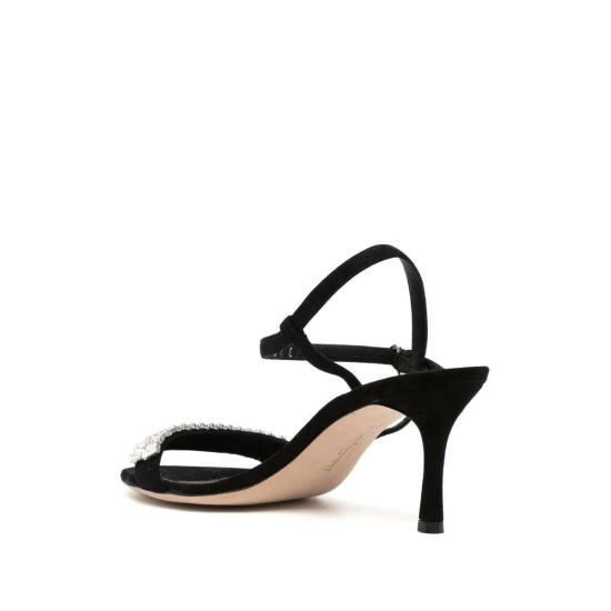  살바토레 페라가모 샌들 페라가모 70mm 크리스탈 장식  블랙 - SALVATORE FERRAGAMO
