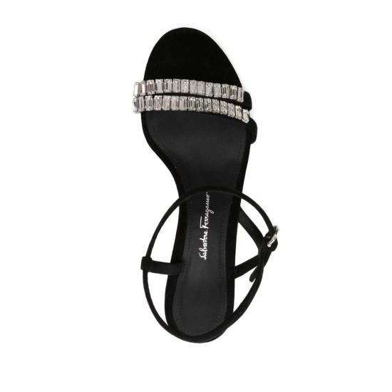  살바토레 페라가모 샌들 페라가모 70mm 크리스탈 장식  블랙 - SALVATORE FERRAGAMO