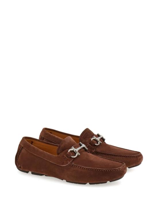  살바토레 페라가모 로퍼 페라가모 간치니 스웨이드  브라운 - SALVATORE FERRAGAMO