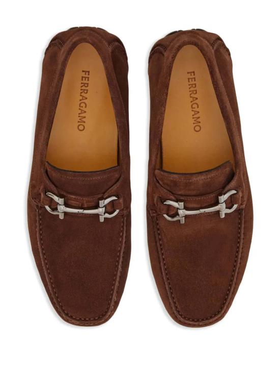  살바토레 페라가모 로퍼 페라가모 간치니 스웨이드  브라운 - SALVATORE FERRAGAMO