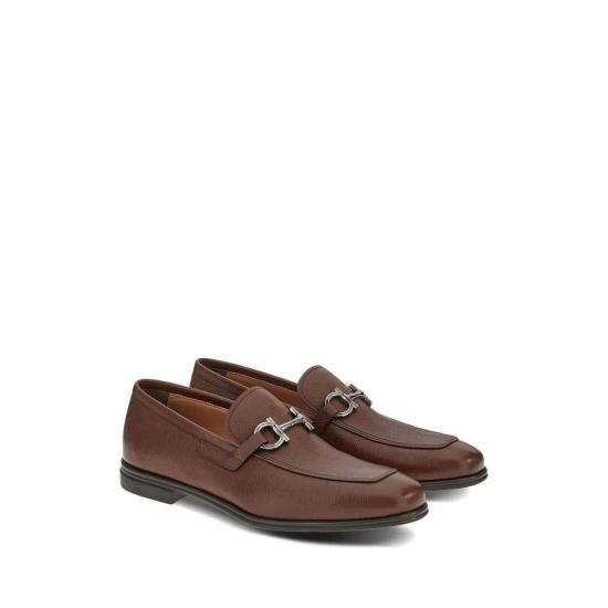  살바토레 페라가모 로퍼 페라가모 간치니 장식 모카신 브라운 - SALVATORE FERRAGAMO