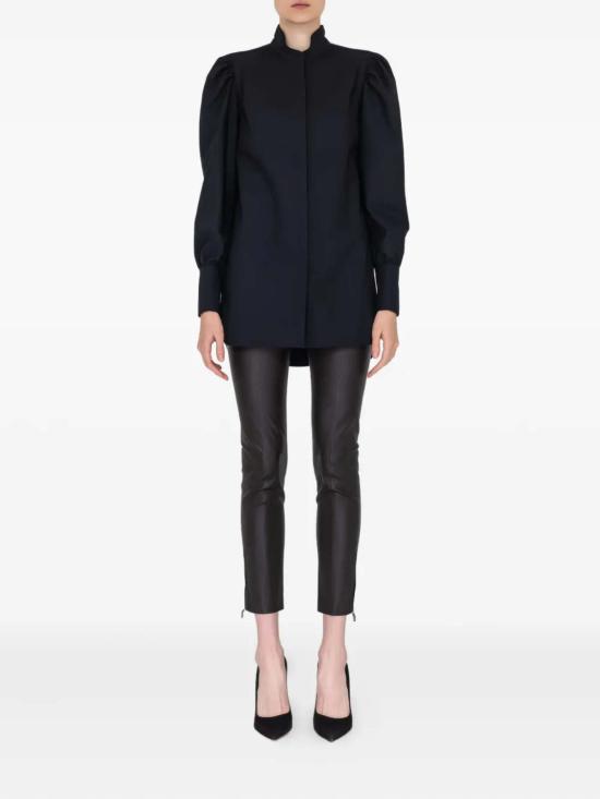  살바토레 페라가모 스트레이트 팬츠 페라가모 블랙 가죽 바지 - SALVATORE FERRAGAMO