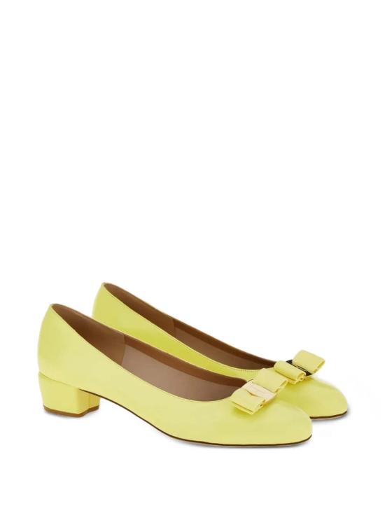  살바토레 페라가모 플랫 슈즈 페라가모 가죽 발레 플랫 옐로우 - SALVATORE FERRAGAMO