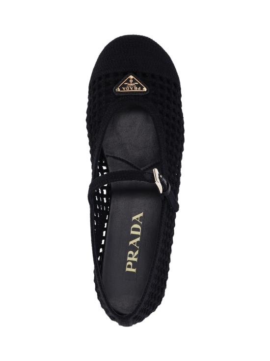 26SS 프라다 크로셰 발레리나 슈즈 1F364O 005 2F46 F0002 BLACK - PRADA