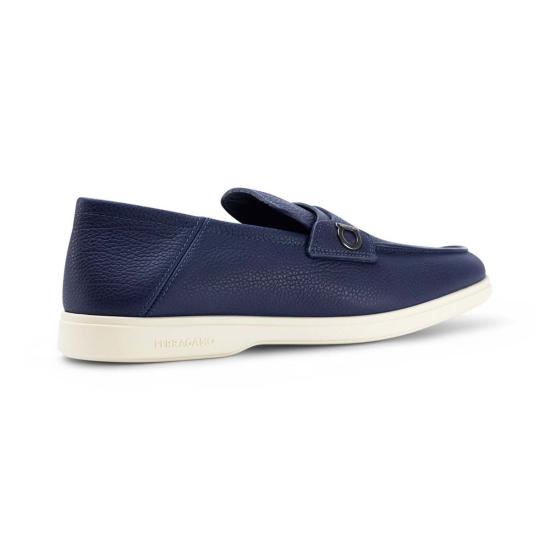  살바토레 페라가모 로퍼 페라가모 간치니 플라크 가죽  블루 - SALVATORE FERRAGAMO