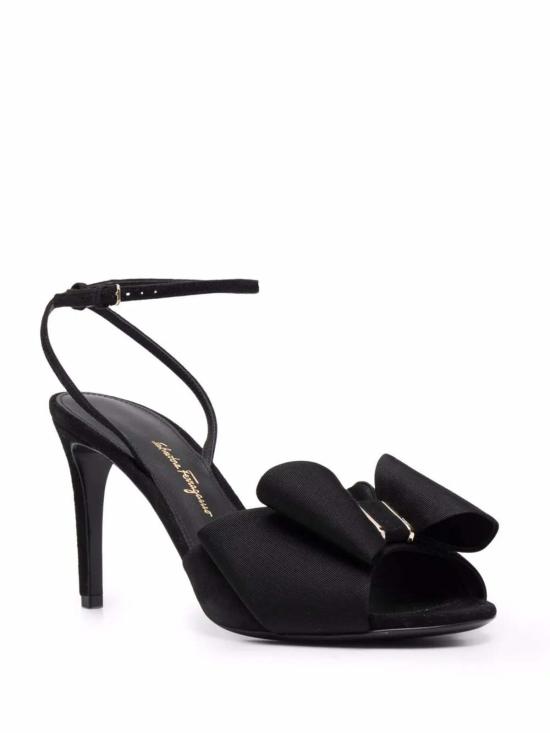  살바토레 페라가모 샌들 페라가모 95mm 바라 보우 디테일  블랙 - SALVATORE FERRAGAMO